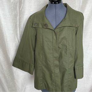 Lafayette 148 New York sage green faux-cape jacket, size M